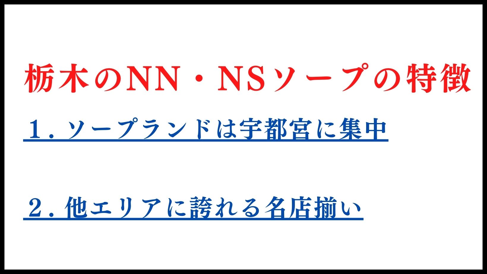 栃木のNN・NSソープの特徴